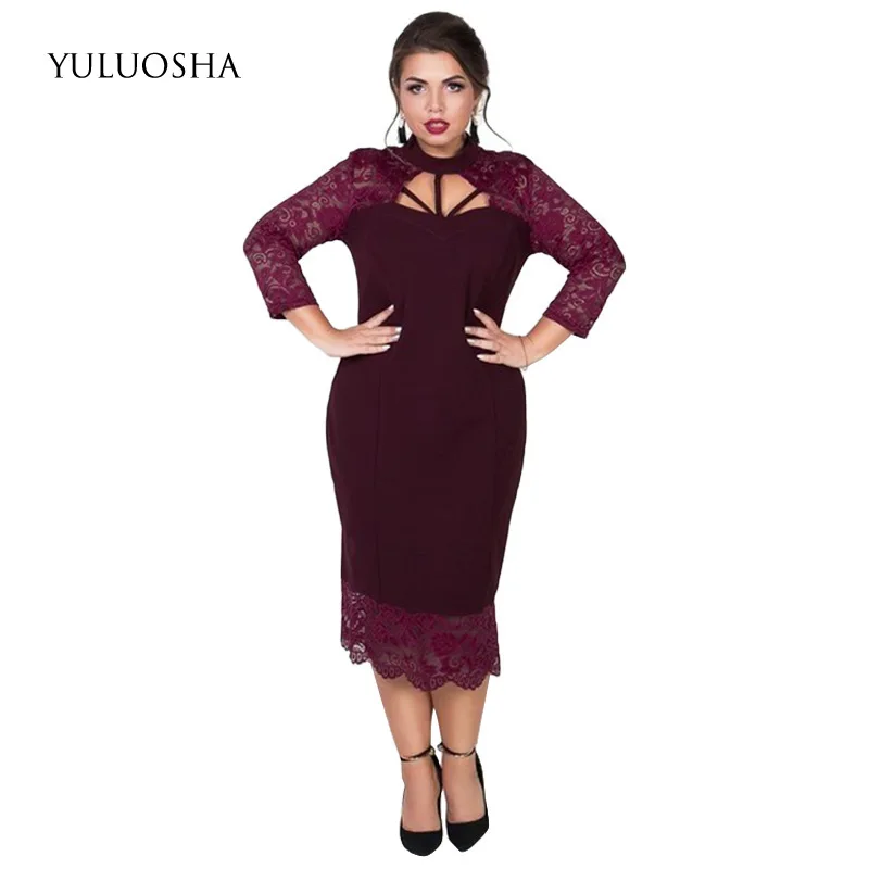 YULUOSHA новинка длинное официальное платье кружевное Сексуальное Женское