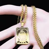 2022 Hip Hop Double Layer Stainless Steel Long Pendant Necklace Women/Men Gold Color Virgin Mary Jewelry collier homme N6003S02 ► Photo 2/6