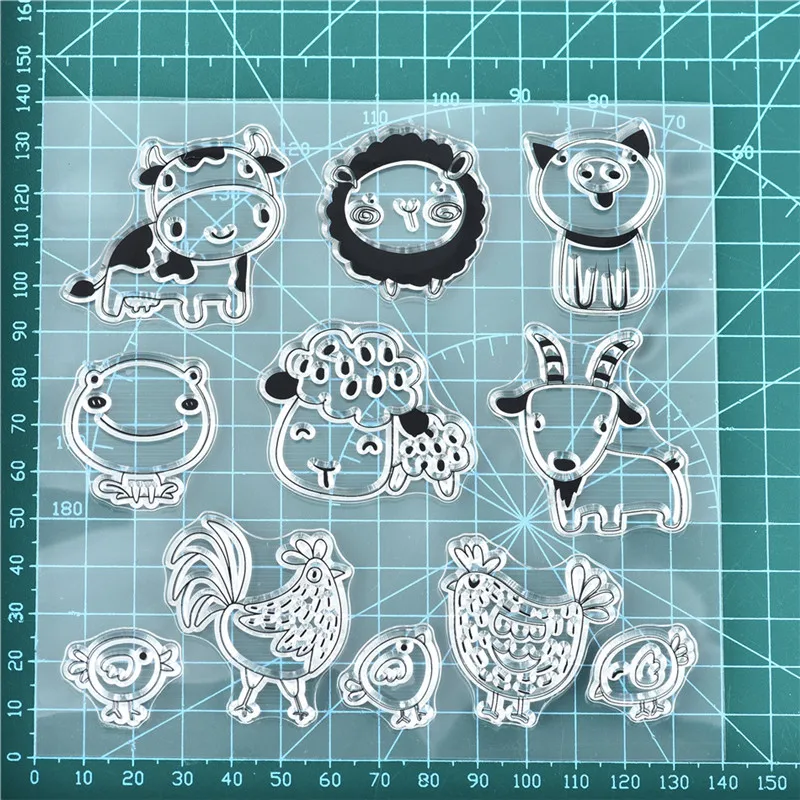 14x14cm Цветочные штампы для скрапбукинга буквы животные Хэллоуин прозрачный силиконовый штамп/печать для изготовления открыток фотоальбом Декор - Цвет: 14x14cm