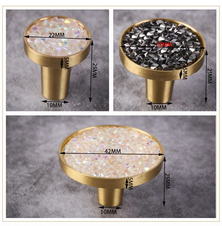 Brass Cabinet Knobs Simple Nordic Wardrobe Dresser Knobs Diamond2