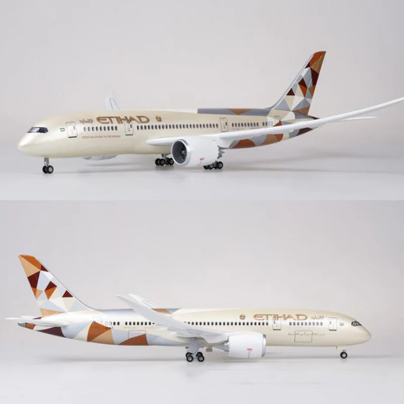 43 см самолет 1/130 масштаб моделирование Boeing B787 самолет ETIHAD Модель самолетов проблесковый маячок и колеса литой под давлением пластиковые игрушечные самолеты