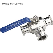 Зажим, трубчатый клапан 3 способа нержавеющей стали SS304 трехходовой шаровой клапан для домашнего пивоварения
