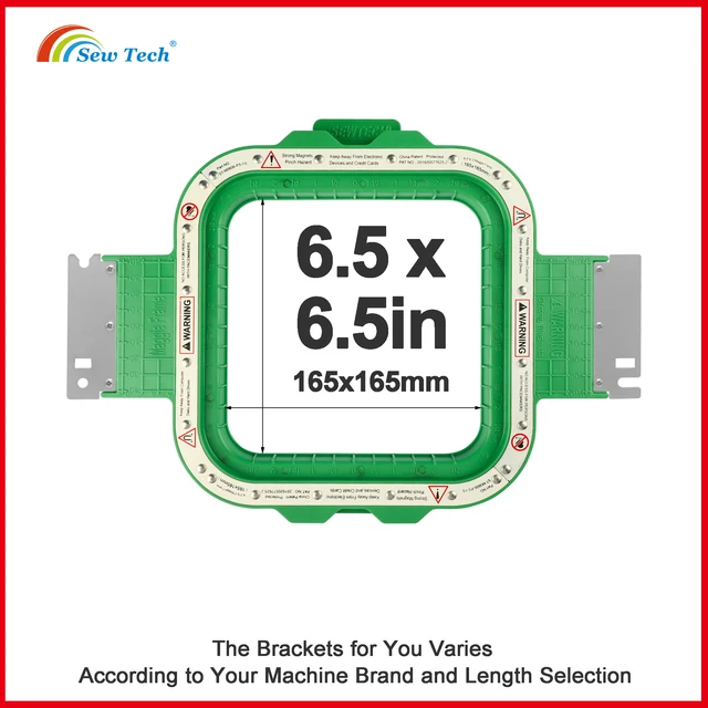 Sew Tech Magnetic Hoops for Tajima Toyota Embroidery Mighty Magnet Frames 6.5x6.5in 165x165mm
