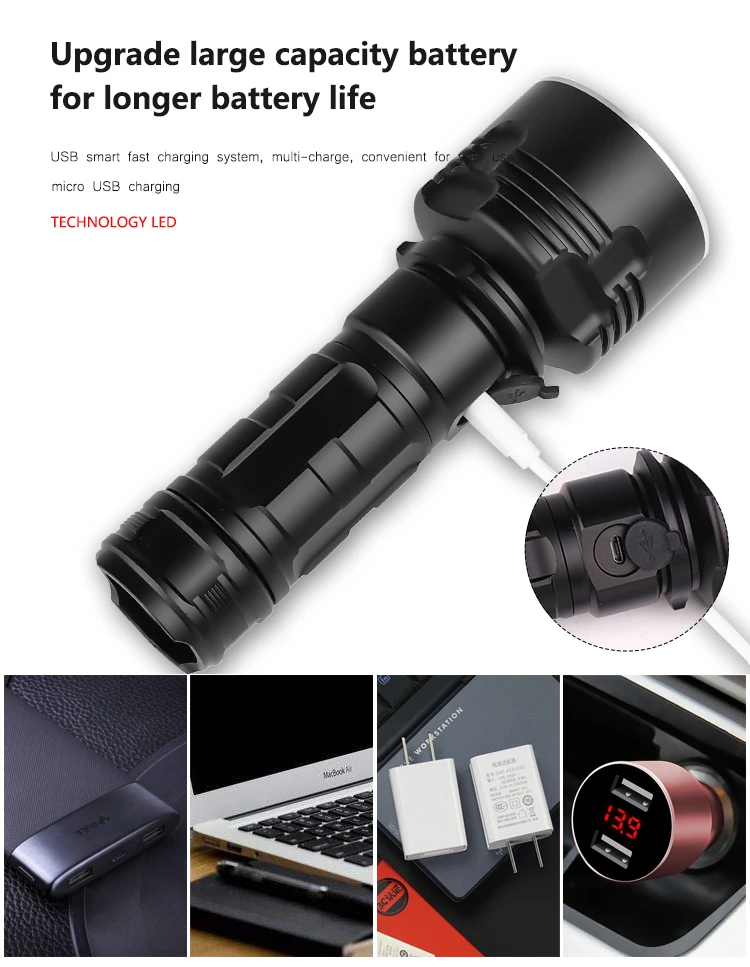 XANES XHP50 L2, 3 режима, супер яркий фонарик, светодиодный прожектор, USB Перезаряжаемый, с фонариком, 26650, фонарь, лампа