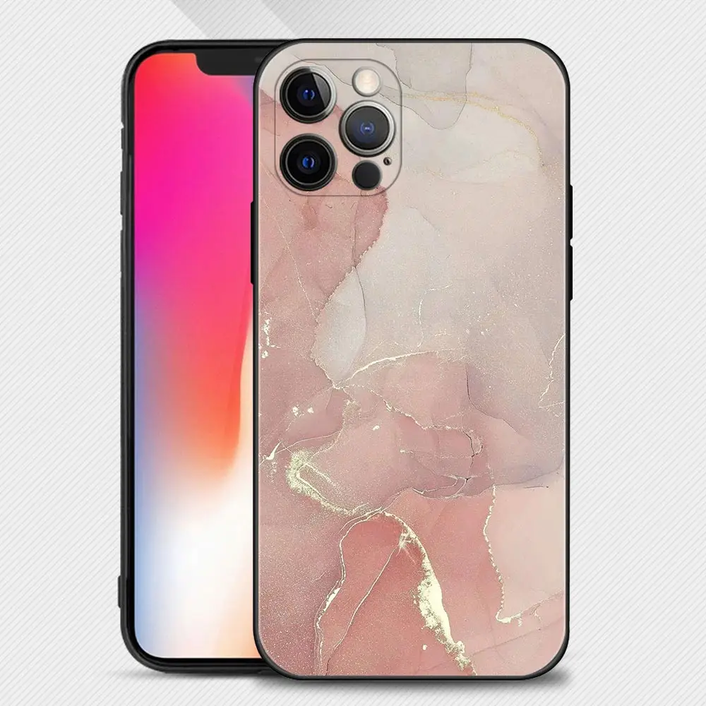 apple magsafe Phone Case For iPhone 13 12 11 Pro Max XS Max XR X 7 8 Plus 12 Mini 6S 5S SE 2020 Capa Black Shell Pink Gold Marble Art Fashion apple mag safe