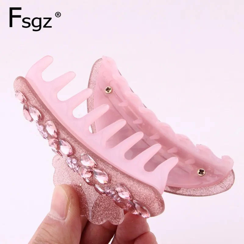 9.5CM Acrylic Hair Clip Solid Luxury Waterdrop Crystal Paved Large Hair Claw Clips For Women Crab For Hair Tail Accessories NEW
