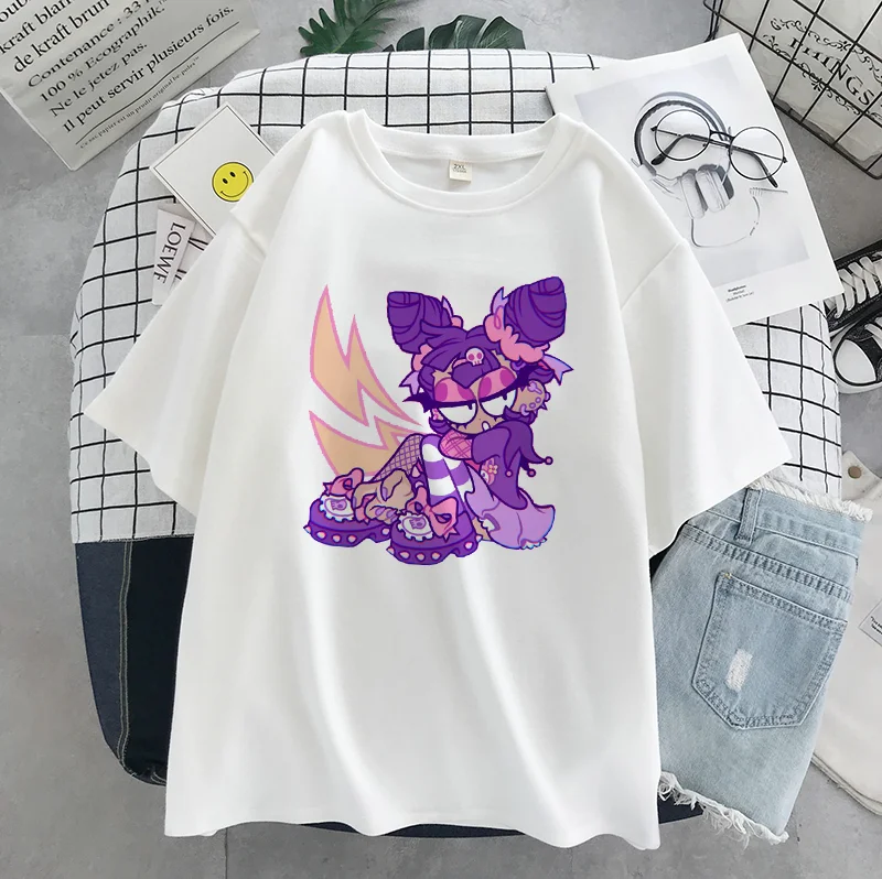 T shirt Summer Top Cotton Printed Women Funny Teletubbies Harajuku Korean Clothes Oversized camiseta mujer tee shirt femme Tops