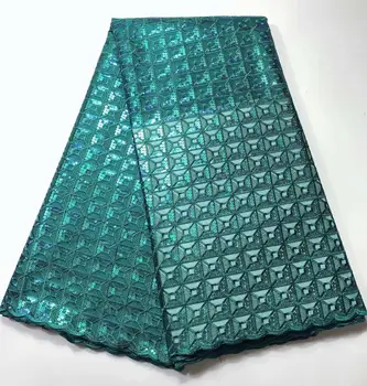 

GREEN Lace Fabrics With Sequins Onion Lace Fabric For Party Wedding Dress French Tulle Mesh Lace Sequins Lace Fabric FYIN1123