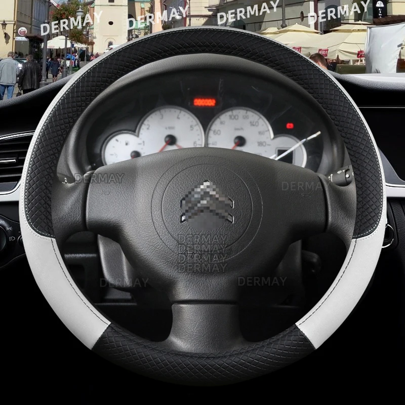 Steering Wheel Cover 9Colors PU Leather Non-slip For Citroen C3 C3 Picasso Aircross Lumiere Pluriel DS3 DS5