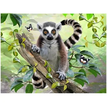 

5D DIY Diamond Painting lemur Diamond Embroidery animal Full Square/round Diamond Mosaic Rhinestones Home decoration gift L1449