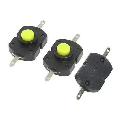 

3 Pcs Horizontal 2 Flat Pins On/Off Position Latching Torch Push Button Switch