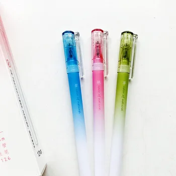 

2PCS Simple Color Of Natural Gel Pen School Office Supply Student Stationery Writing Signing Pen Black Ink 0.5mm