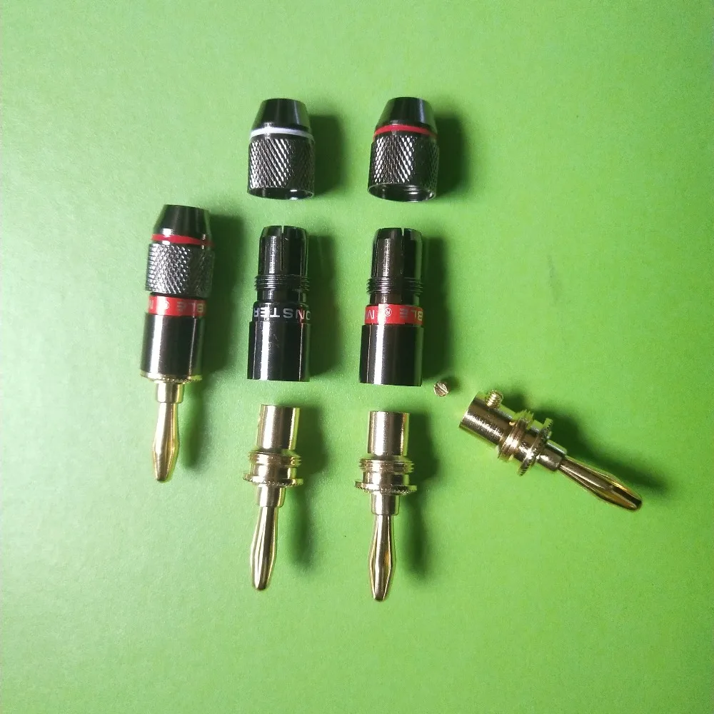 MONSTER 24K Gold Plated Copper Zinc Alloy Banana Plug Connector Audio Power S (6)