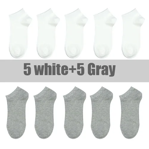 10 Pairs Solid Color Women Socks Breathable Sports socks Casual Boat socks Comfortable Cotton Ankle Socks Size 36-44 white black SMT-225-5