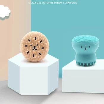 

Cute Face Cleansing Brush Facial Cleanser Pore Cleaner Exfoliator Face Scrub Silicone Washing Brush Octopus Shape Skin Care