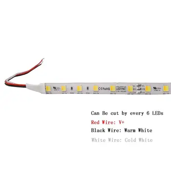 

Tunable White LED Strip Lights Adjustable Color Temperature Warm White 2700K to Cold White 6500K 24V 60W SMD 5050 300LED jk757