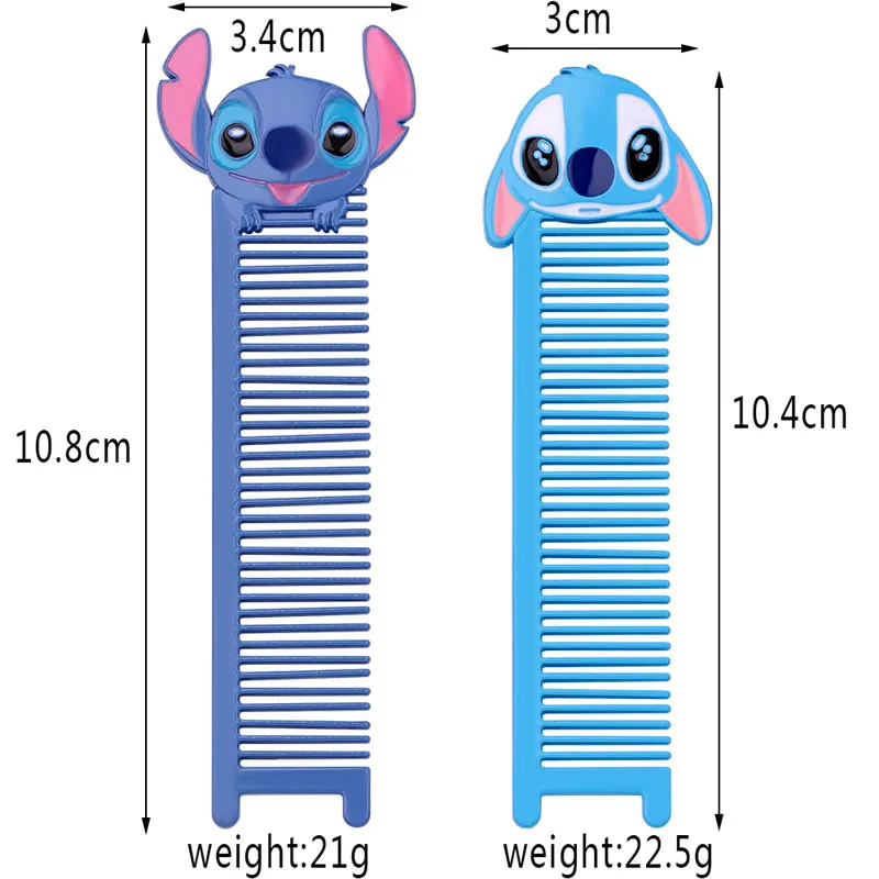 Новое поступление, мультяшная тематика «Лило и Стич», ювелирные изделия, портативные синие тонкие зубья, расческа для волос, рождественский подарок для женщин