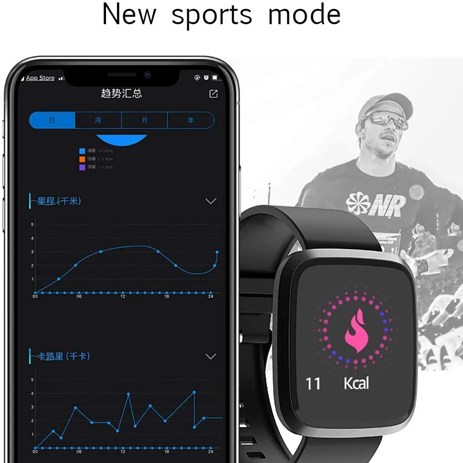Big Colour Screen Smart Watch ST8 Smart Pedometer Blood Pressure Heart Rate Monitor Sports Watches Waterproof Smart Wristband Big Colour Screen Smart Watch ST8 Smart Pedometer Blood Pressure Heart Rate Monitor Sports Watches Waterproof Smart Wristband