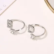 ファッショナブルなとシンプルな手紙ダイヤモンドリングレディース自由奔放に生きる高級高品質ジルコニア結婚式の宝石(China)