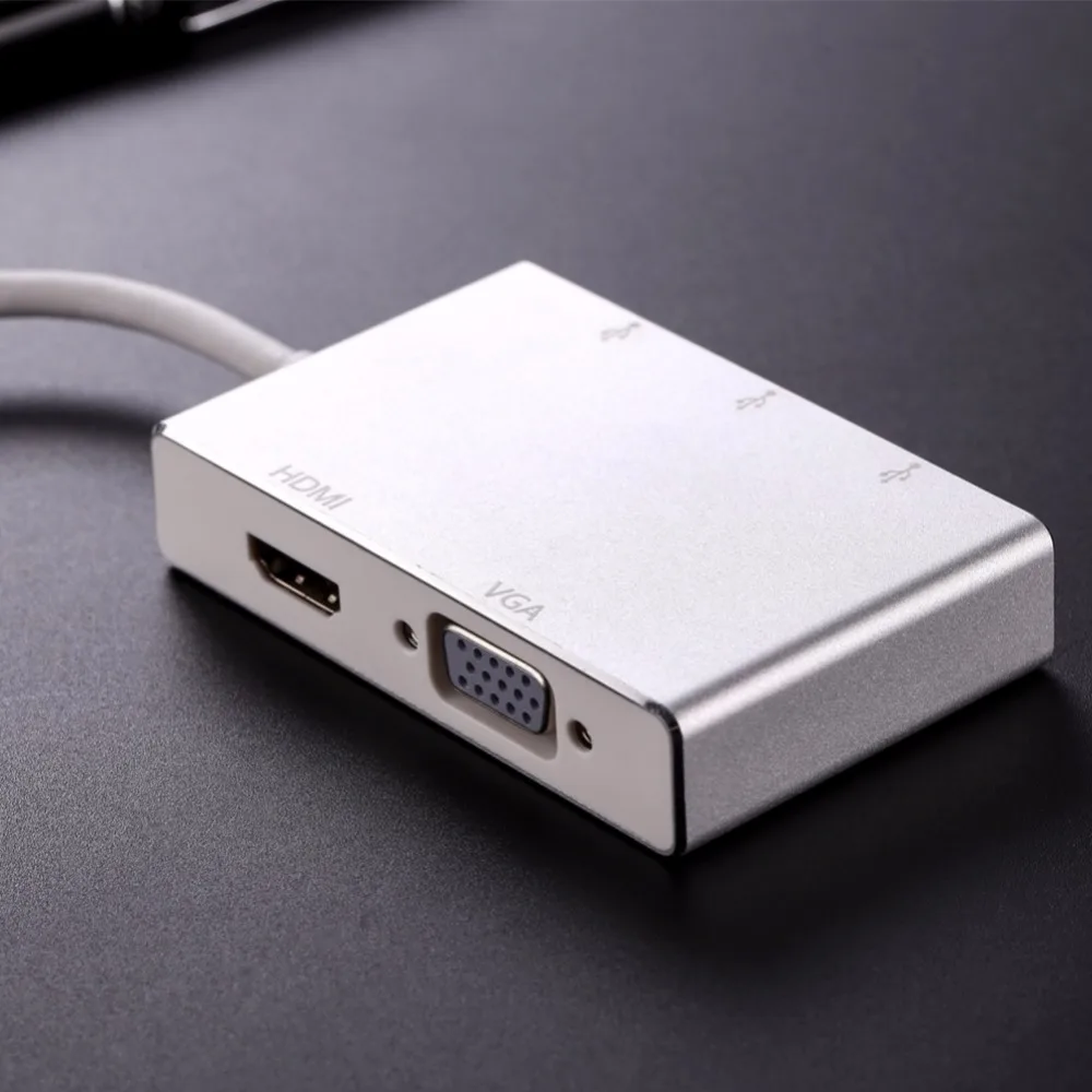5 в 1 USB C к HDMI 2K 1080P VGA адаптер Thunderbolt 3 порта концентратор совместимый USB 3,0 конвертер для huawei для samsung для Macbook