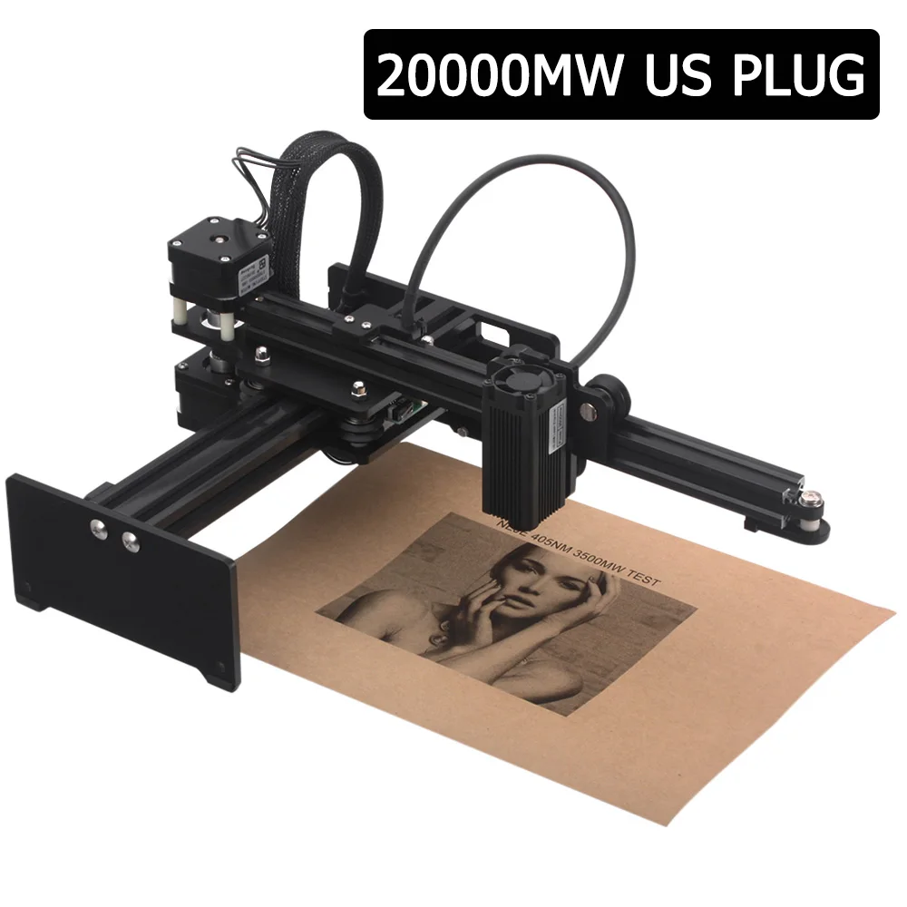 KKmoon 20000mW DIY настольный лазерный гравер принтер портативная гравировальная машинка мини-резчик для гравировки металла дерева - Цвет: 20000mW US