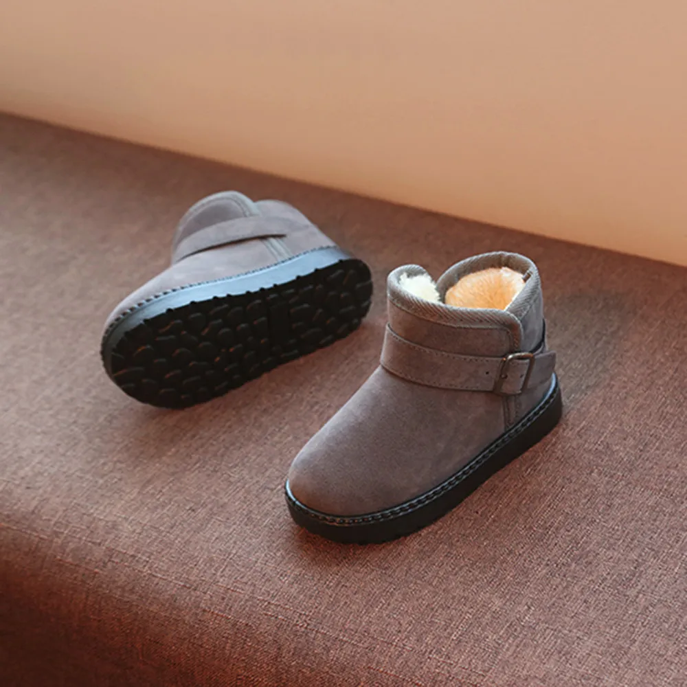Tenis bebezapatilla deporte bebe; зимние ботинки для маленьких девочек; теплая однотонная повседневная обувь из флока на нескользящей подошве; deportivas bebe fille enfant; 1015