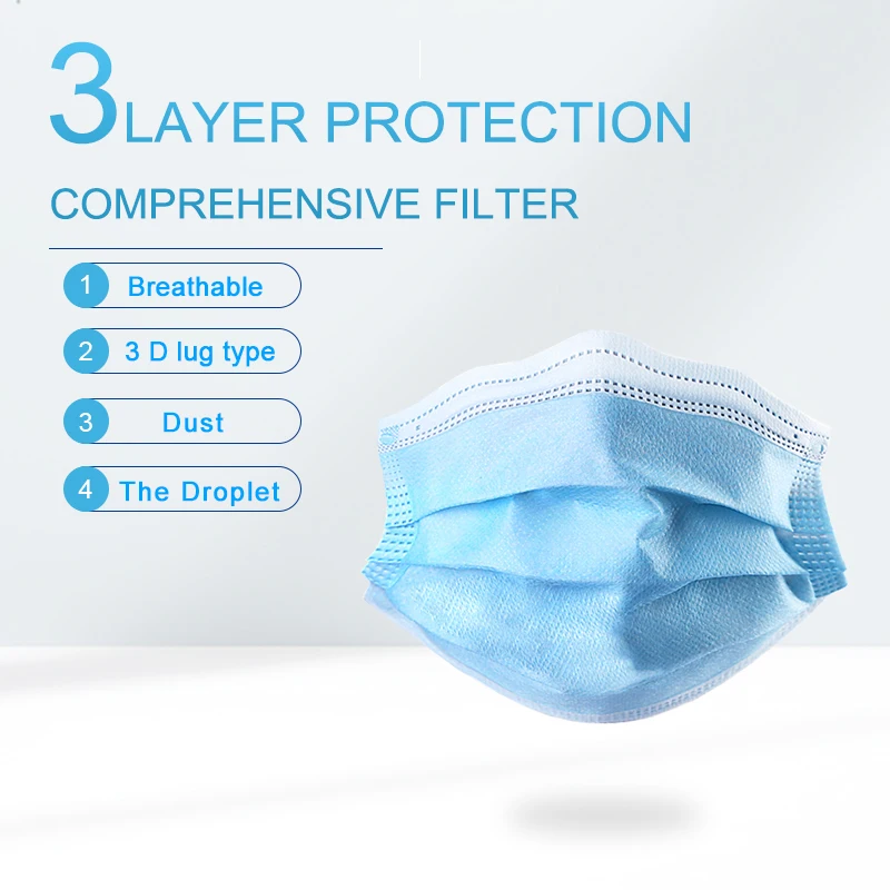 

50PCS N95 Mask Respirator FFP3 Mask FFP2 Face Protection Mask Anti-Virus Antiviral KF94 3 Layer Breathable Gas Dust Masks KN95