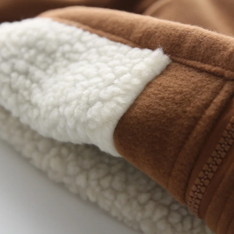 Baby's Button Hooded Outwear Coat Winter Clothes Korean New Boys'Clothes Furry Thickened Coat Baby Kids Coats Jacket Clothing
