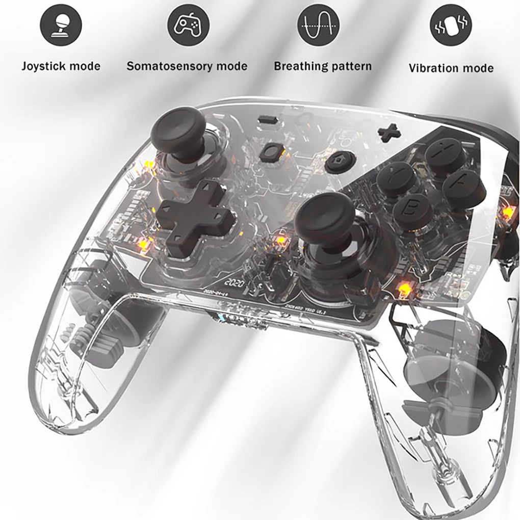 

Vibration Gamepad Dual Shock Dimmable LED Type-c Rechargeable Game Controller for Nintendo Switch Pro