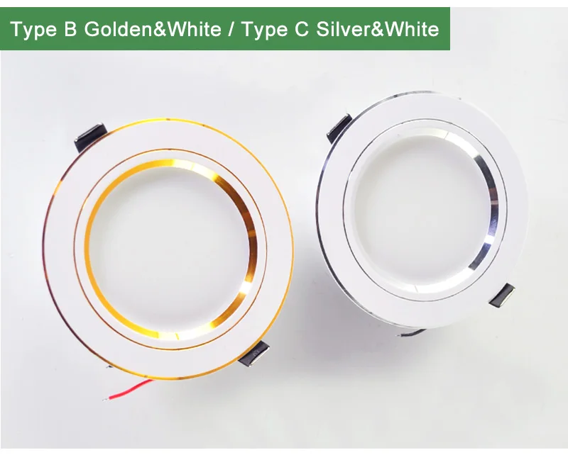 =(K)= LED Downlight 3W 5W 9W 12W 15W 18W 220V Downlight Gold Silver White Ultra Thin Aluminum Round Recessed LED Spot Lighting
