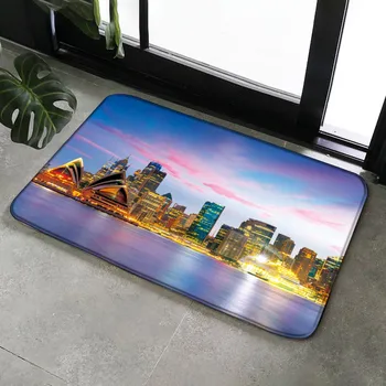 

Sydney Opera House Australia Flannel Carpet Kitchen Carpet Anti-slip Mat Room Floor Bar Carpet Door Home Decoration Rugs