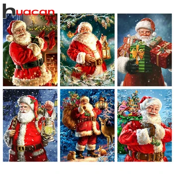 

Huacan 5D DIY Diamond Painting Christmas Full Square Diamond Embroidery Santa Claus Mosaic Art Decorations For Home