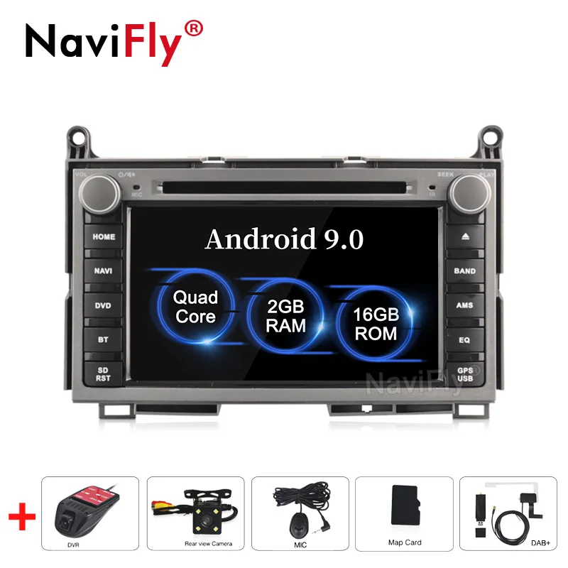 camera dvr dab NaviFly 2Din Android 9,0 7 дюймов Автомобильный мультимедийный плеер для TOYOTA VENZA 2G+ 16G Автомобильный gps навигатор стерео bluetooth поддержка 4G wifi - Цвет: camera dvr dab