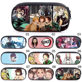 

Anime Demon Slayer: Kimetsu no Yaiba Pencil Case Oxford Fabric Pen Bag Cartoon Print Large Capacity Stationery Storage Pouch