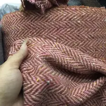 Шерсть в елочку с цветным пятном тканый твид ткань цена за 1 метр 59"