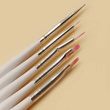 5 шт./компл. дизайн ногтей розовый плоский акриловый рисунок косметти Кисть ручка Гель-лак Дизайн Живопись Расширение строитель инструменты для обработки поверхностей B010