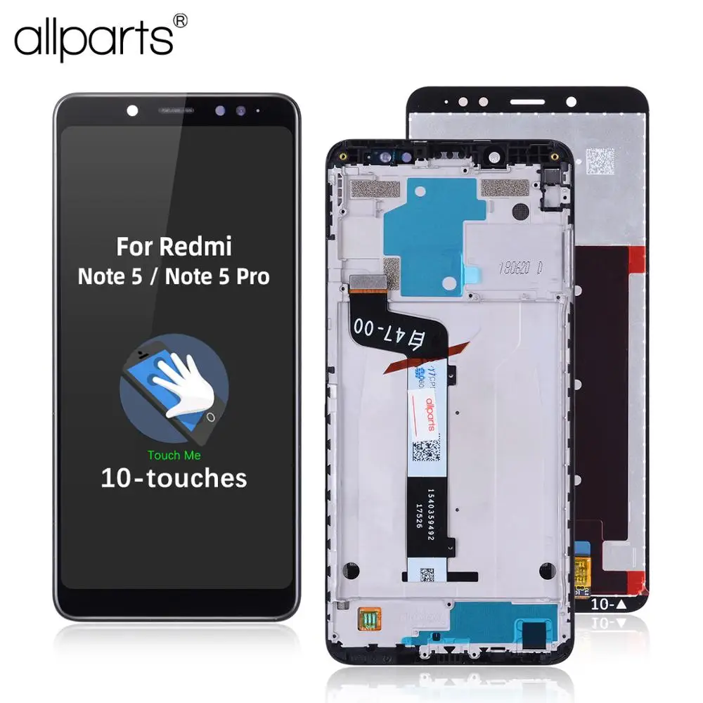Цена Дисплей для Xiaomi Redmi Note 5 font b LCD b font в сборе с тачскрином на рамке Оригинал 5.99 черный белый