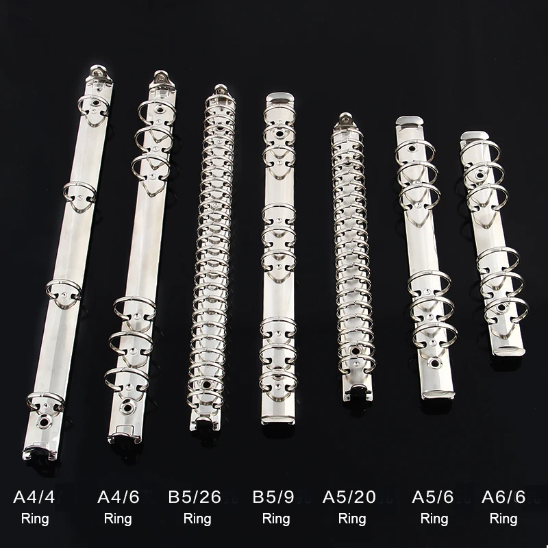 A4/A5/B5/A6/A7 Metal Spiral Binder Clip Loose-leaf Silver Binders Notebook File Folder Hoop Clips Album Scrapbook Binding Rings