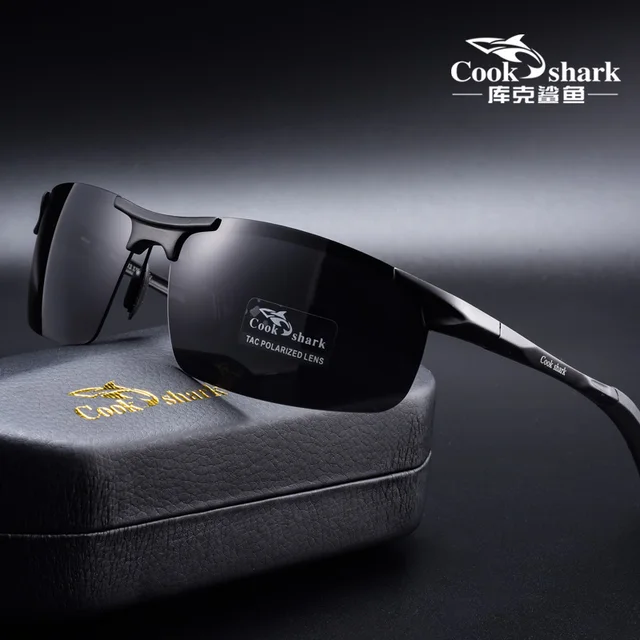 Cook Shark's new aluminum magnesium sunglasses men's sunglasses HD polarized driving drivers color glasses tide 3