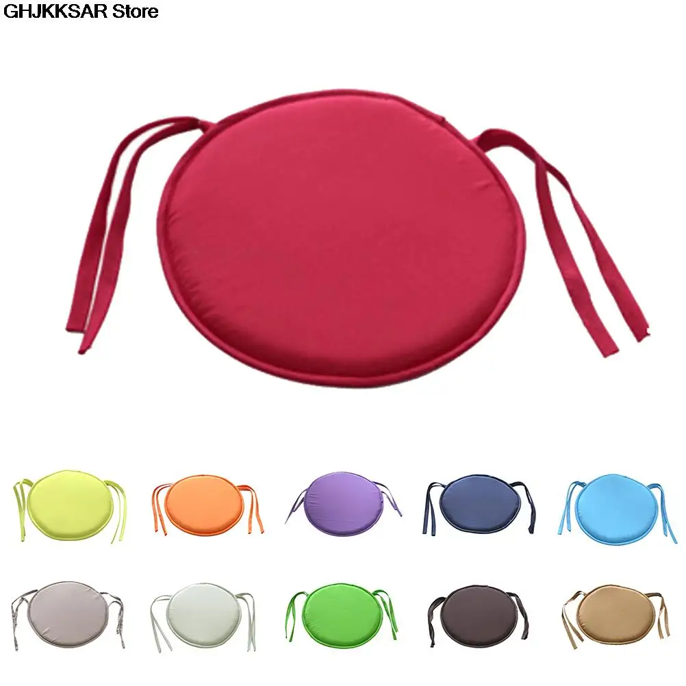 Circular Seat Pad Dining Room Garden Kitchen Home Office Chair Cushions Tie On 
