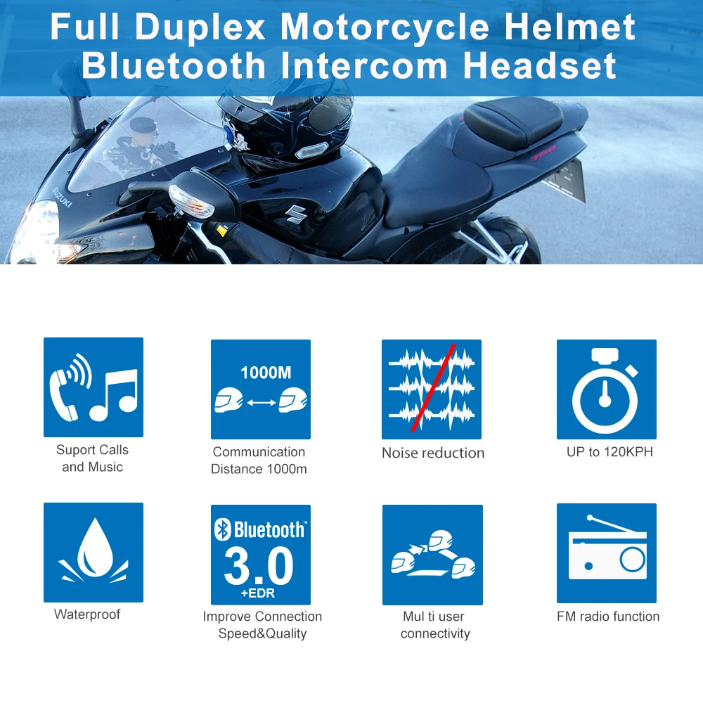 BT-S3 moto rcycle helm intercom 1000M wireless helm bluetooth headset wasserdichte BT sprech intercomunicador moto FM BT-S3 moto rcycle helm intercom 1000M wireless helm bluetooth headset wasserdichte BT sprech intercomunicador moto FM