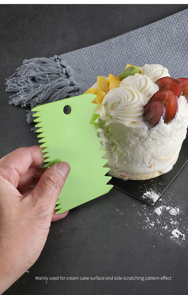 3pcs Торт шпатели с лезвием резак инструмент для выпечки Пластик выпечки нож для теста торт Гладкий скребок ножей шеф-повара Fondant(сахарная) "сделай сам" крем-скраб