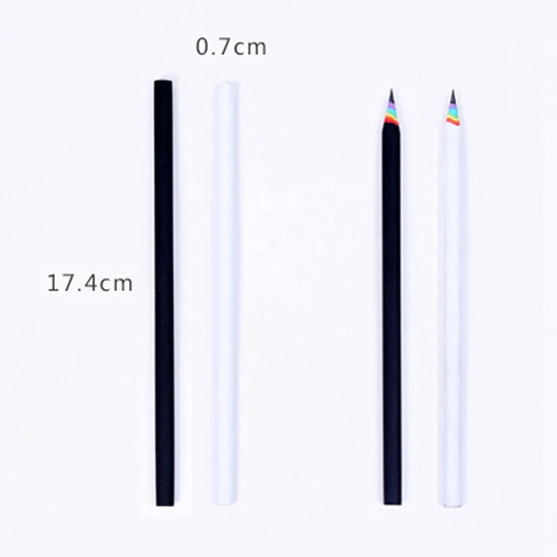 5pcs/pack Creative Environmental Protection Pencil Paper Material Rainbow Pencil Black Pencil School Office Stationery Supplies