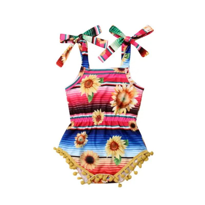 

Baby Bodysuit 2019 Summer Newborn Baby Girl Clothes Sunflower Sleeveless Bodysuits Jumpsuit Outfits