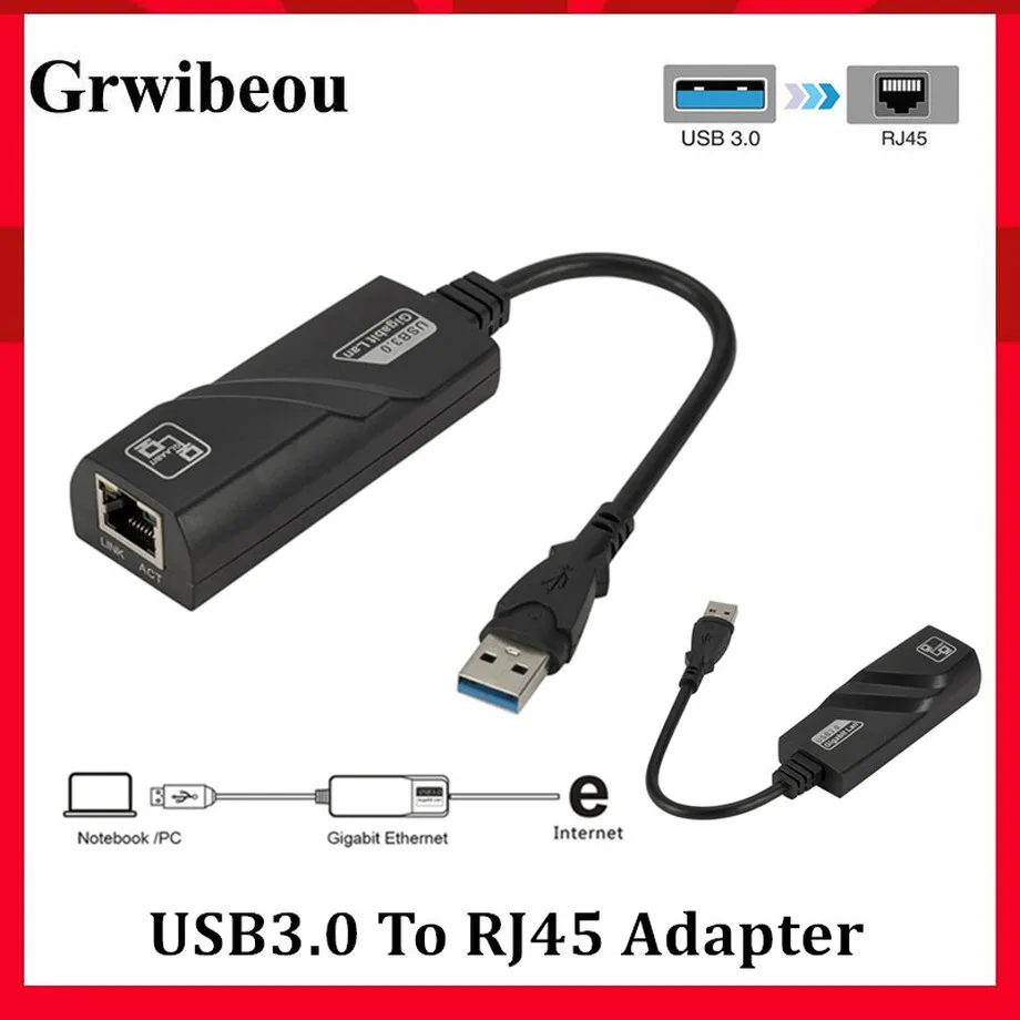 Сетевой адаптер Grwibeou с USB 3 0 на Gigabit Ethernet RJ45 LAN 1000 Мбит/с | Компьютеры и офис