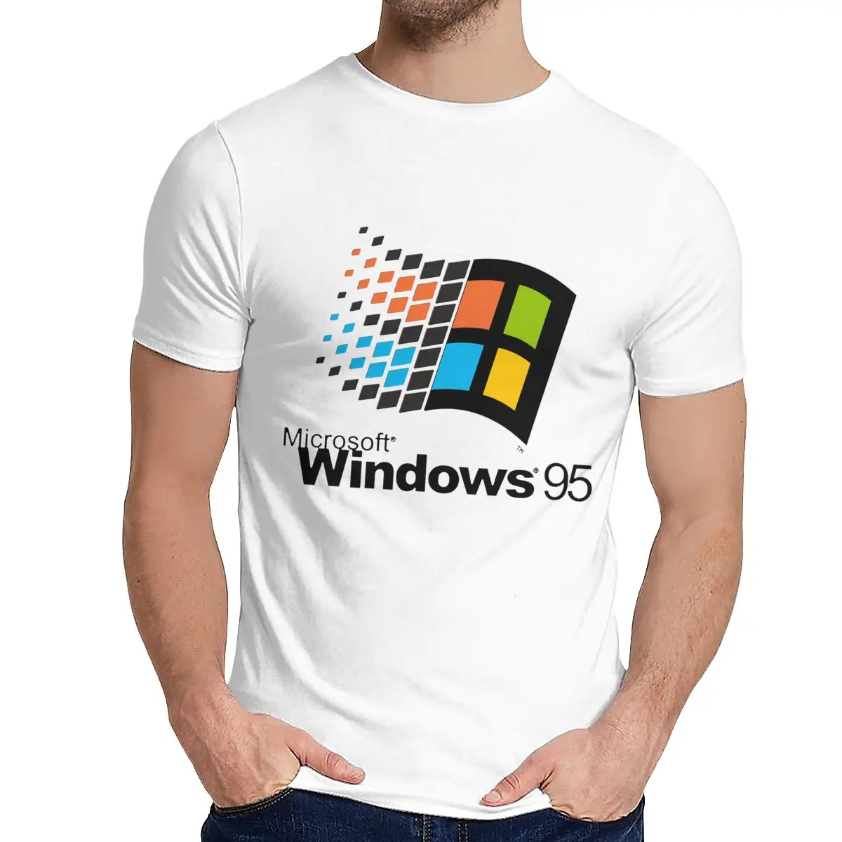 Винтаж Windows 95 Vaporwave футболка для мужчин лето прохладный человек хлопок короткий рукав круглый воротник - Цвет: Белый
