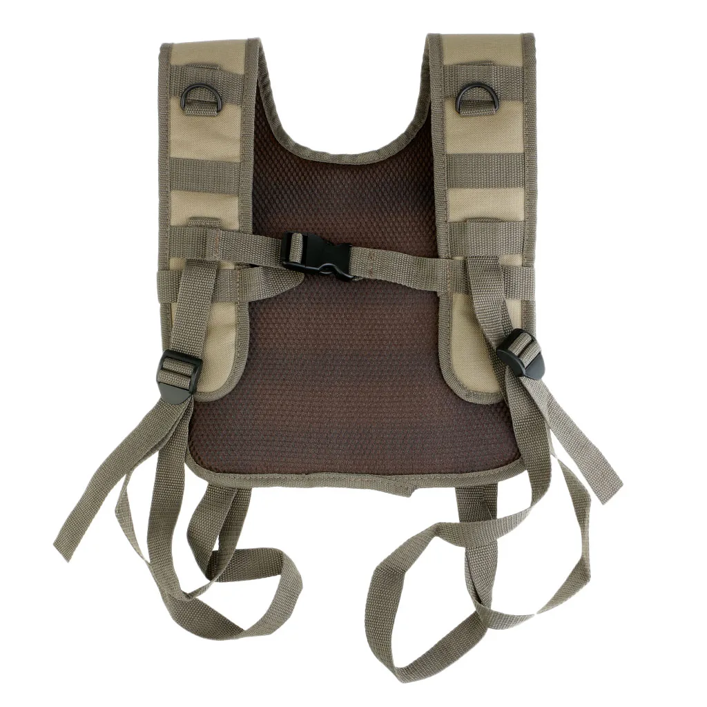 Modular Oxford H-Harness Molle Vest Suspenders for Battle Belt CP 5 Colors Tactical Vest for Camping 