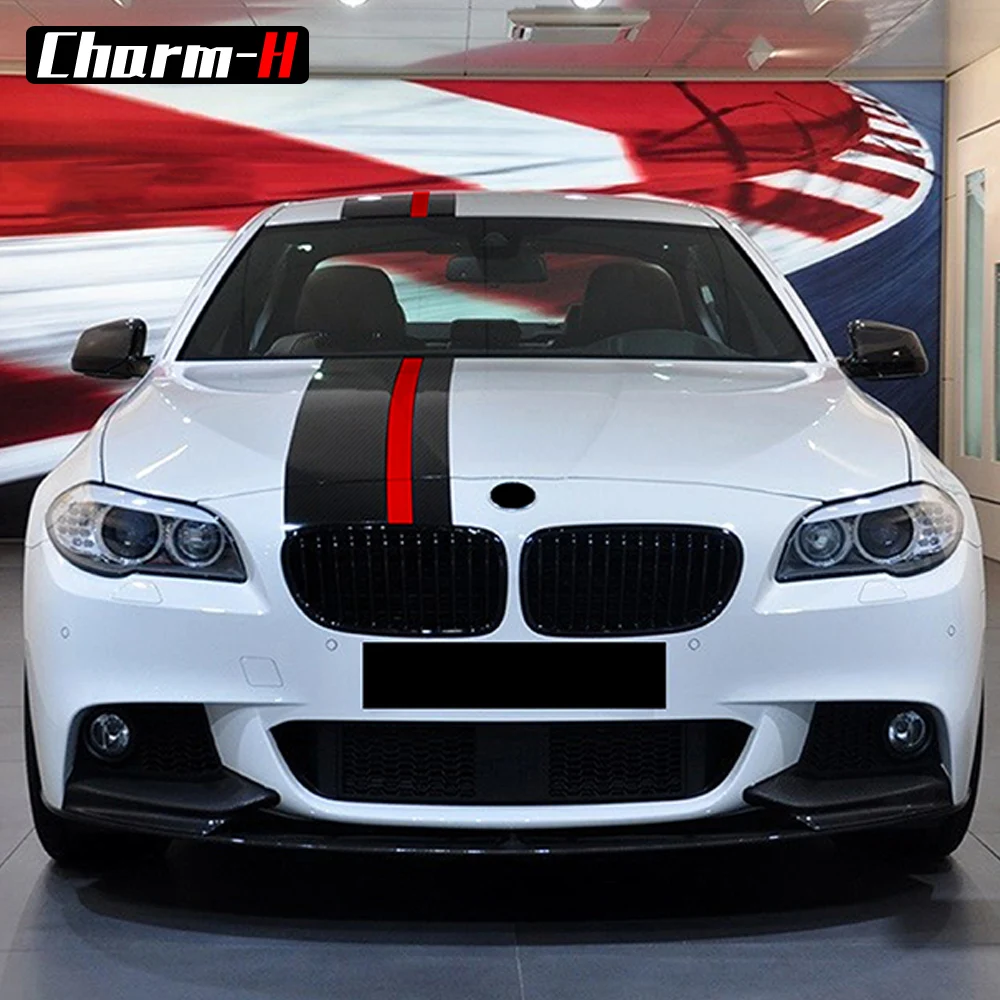 5D Carbon Fiber Vinyl Car Hood Bonnet Roof Rear Stripe Decal Stickers for BMW e46 e39 e90 f20 f10 f30 x3 x5 x6 g20 g30 g11 g12