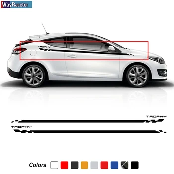 

2 Pcs Sport Side Racing Stripe Sticker Waist Line Body Decal For Renault Megane 2 3 4 Cabriolet RS Trophy GT MK3 MK4 Accessories