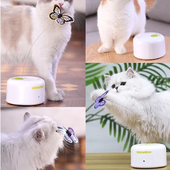 

Pet Cat Toy Automatic Electric Rotating Flashing Butterfly Animal Shape Interactive Cat Toy Funny Pet Dog Kitten Training Toys